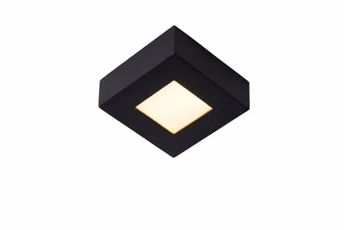 Lucide Brice Dimmable Square LED Flush Ceiling Light for Bathrooms, Black – 1