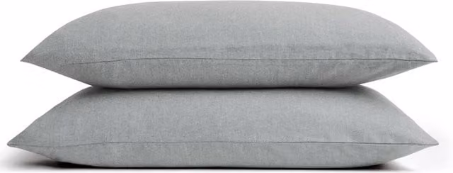 CHRISTY Flannel Marl Super Soft Brushed Cotton Standard Pillowcase Pair in Grey – 1