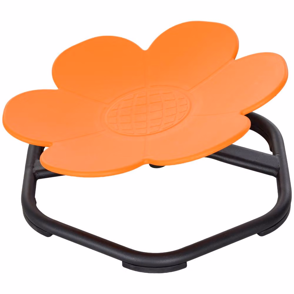 STILVORA Children's Spinning Chair in Floral Multicolour and Orange – 4