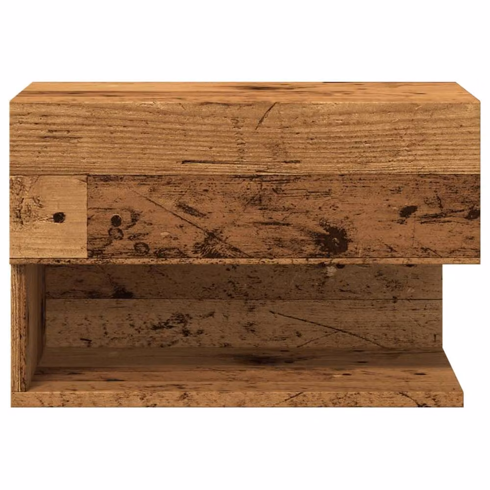 Berkfield Home Set of 2 Wall-mounted Bedside Cabinets in Brown Old Wood – 4
