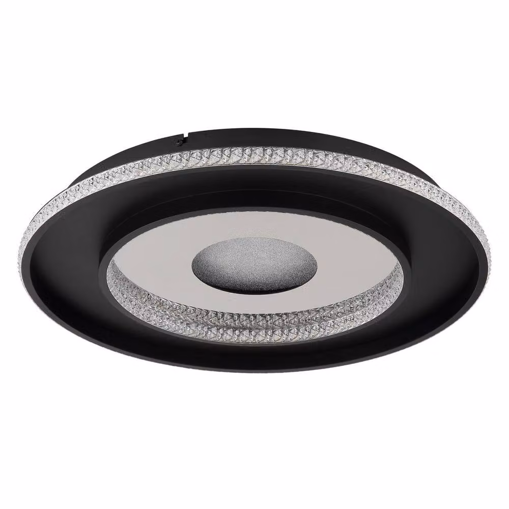 Netlighting Marsh Semi Ceiling Light in Black with Dimmable LED, Remote Control and Timer – 2
