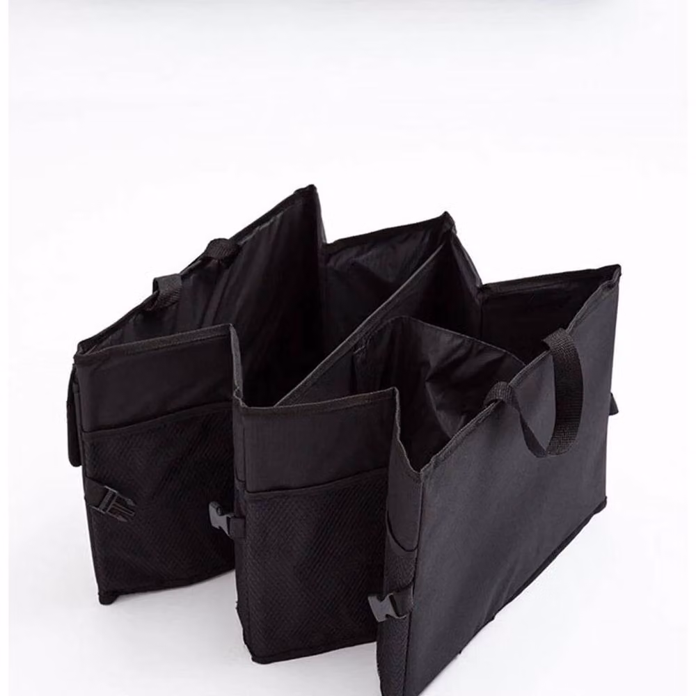 NESTLUNE Foldable and Portable Heavy Duty Car Boot Organiser in Black – 4