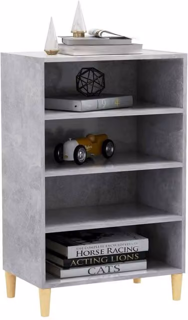 Berkfield Home Modern Sideboard in Concrete Grey, W/D/H: 57 x 35 x 90 cm – 1
