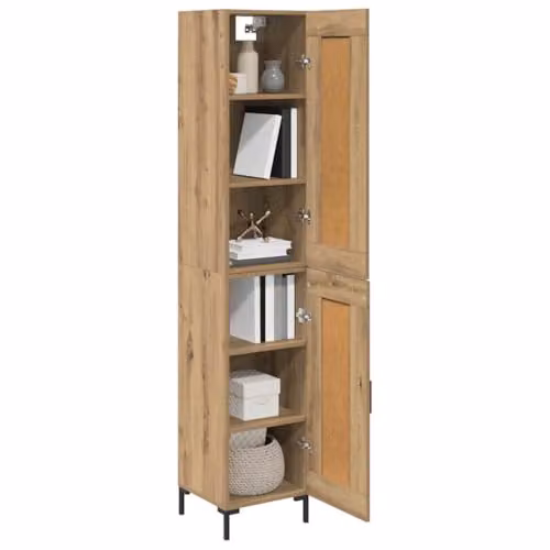 vidaXL Modern Highboard in Brown, W/D/H: 34.5 x 34 x 180 cm