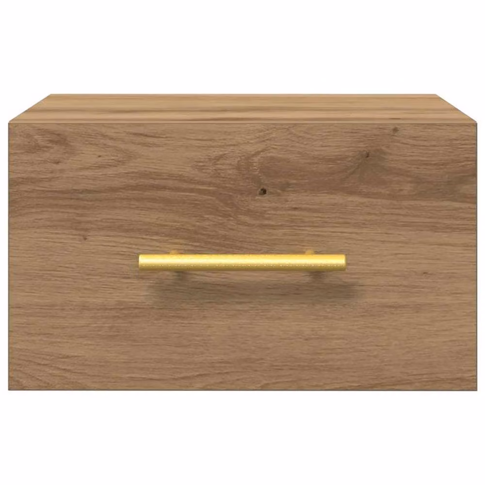 Berkfield Home Set of 2 Artisan Oak Wall-Mounted Bedside Cabinets in Brown, W/D/H: 35 x 35 x 20 cm – 3