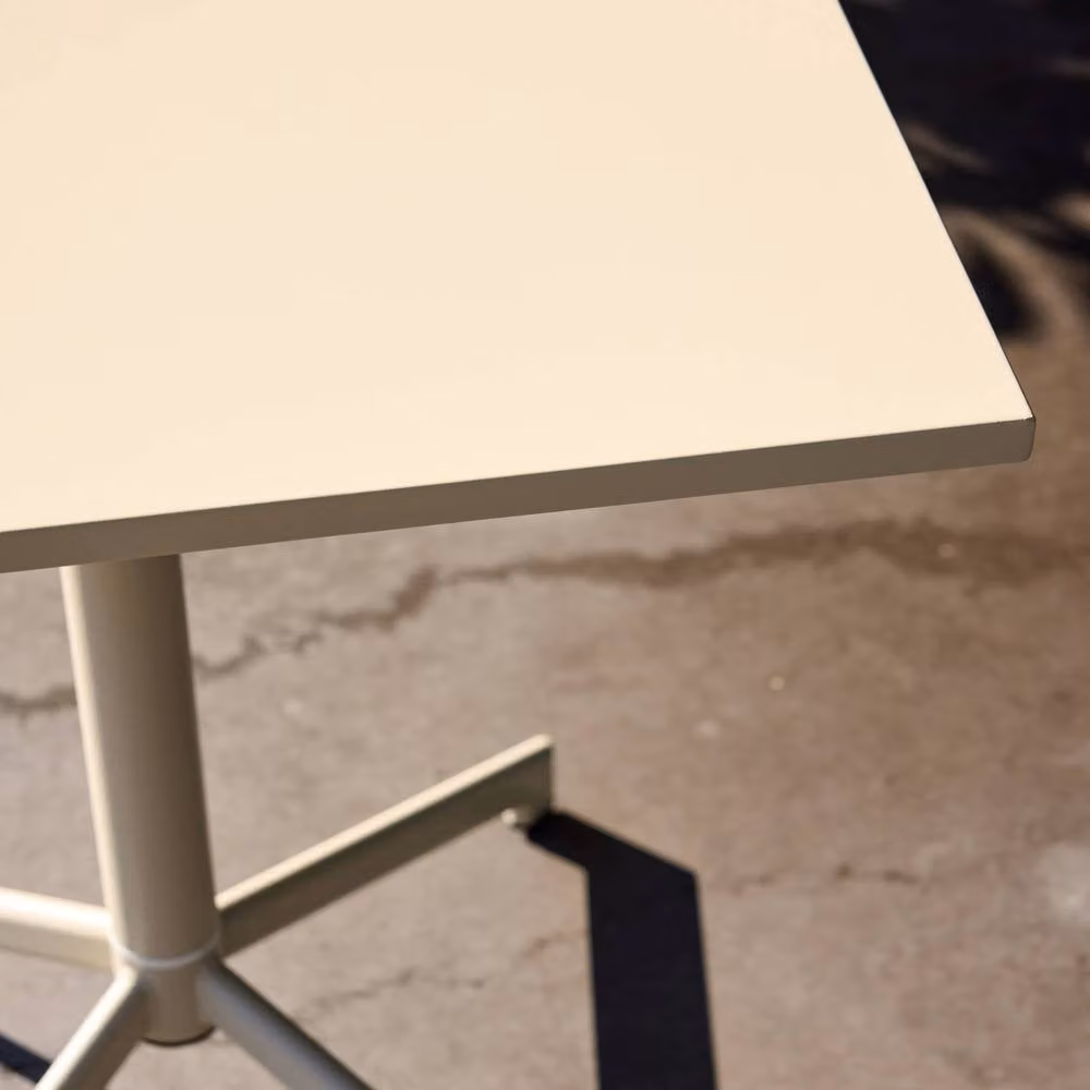 Sweek Square Folding Bistro Garden Table with 2 Steel Seats in Beige – 3