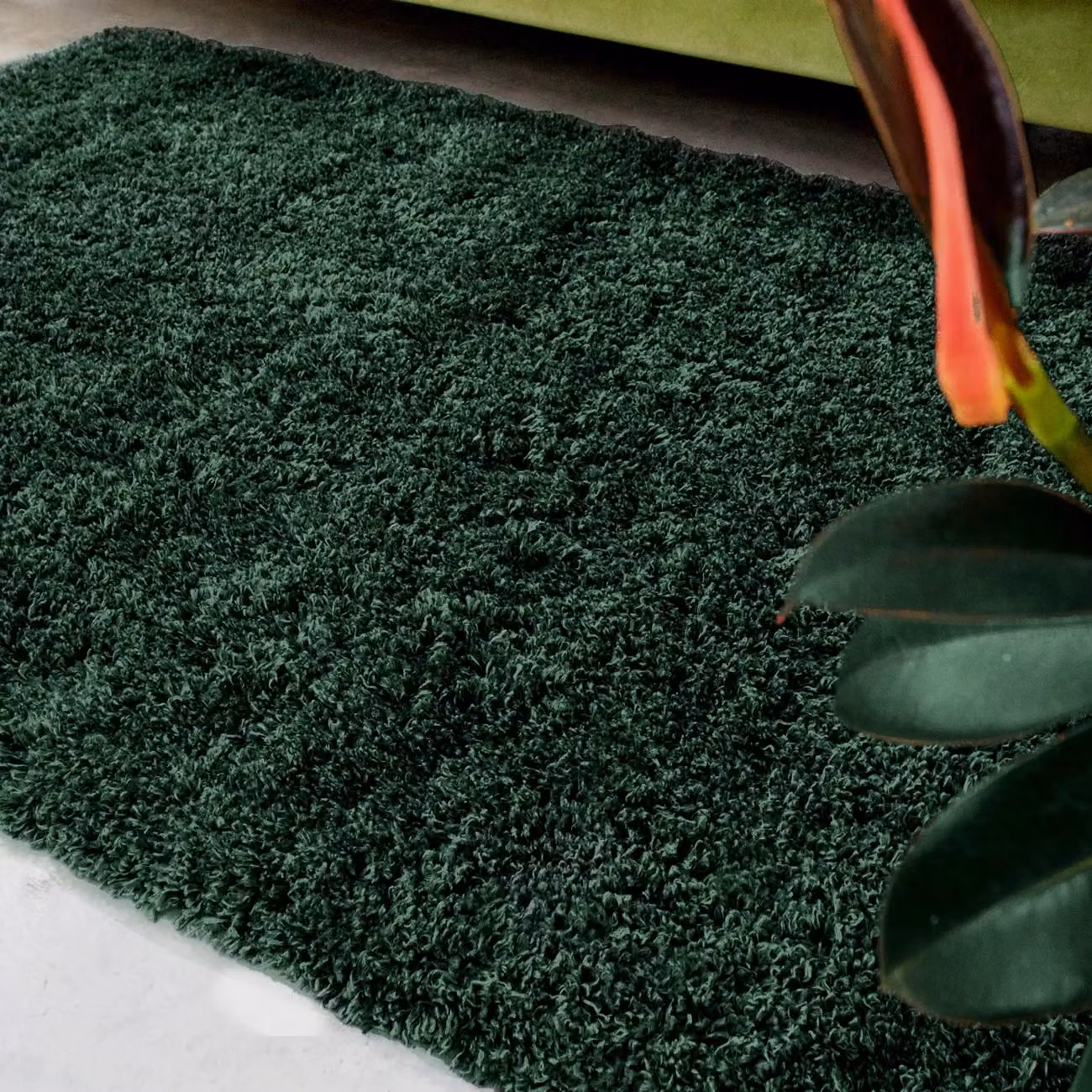 Kukoon Super Soft Shaggy Rectangular Rug in Green, W: 60 cm x L: 110 cm – 2
