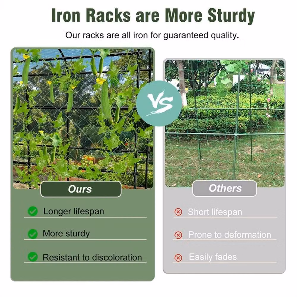 NESTLUNE Black Metal Outdoor Garden Climbing Plant Support Frame, W: 50 cm, H: 100 cm, D: 50 cm – 4