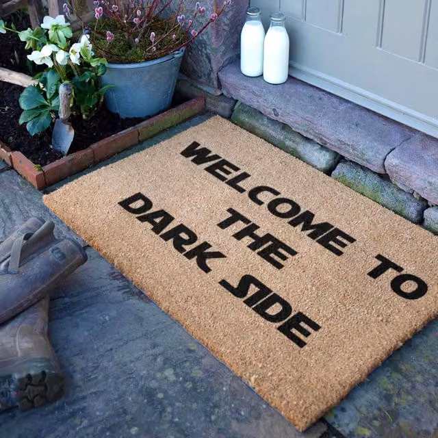 Artsy Mats Welcome to the Darkside Country Coir Doormat in Grey and Brown, W/D/H: 90 x 60 cm – 1