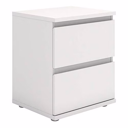 Furniture To Go Nova 2-Drawer Bedside Table in White – 2