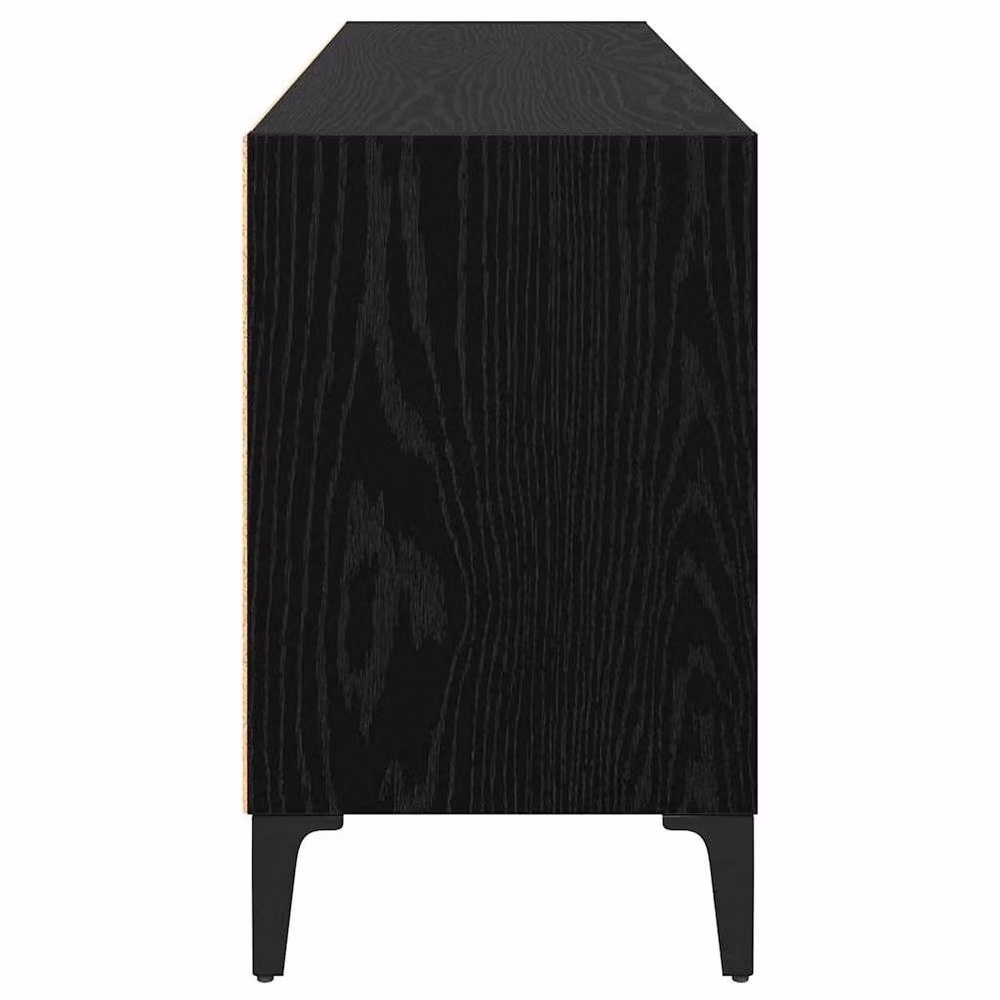 Berkfield Home Black Oak TV Stand in Black Oak Matt Finish – 6