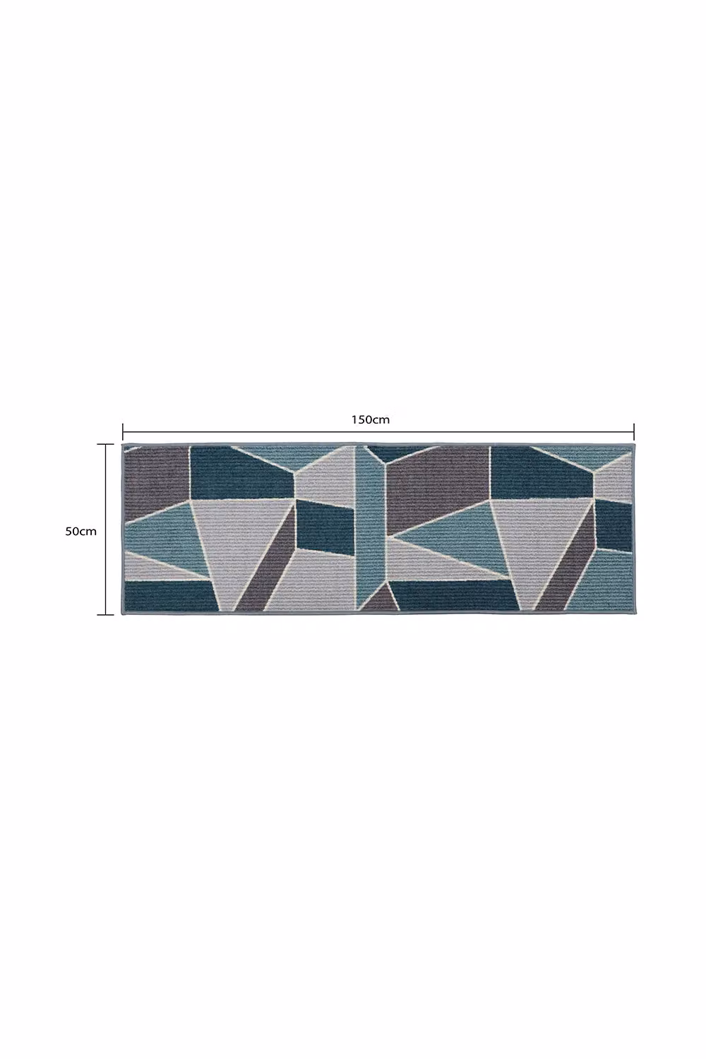 JVL Fiora Machine Washable Non-Slip Runner Mat, Blue, W/D/H: 50 x 150 cm – 4