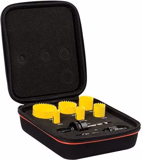 Starrett Kfc06021 Bi-Metal Fast Cut Electrician's Hole Saw Kit, 1 inch, Black – 1