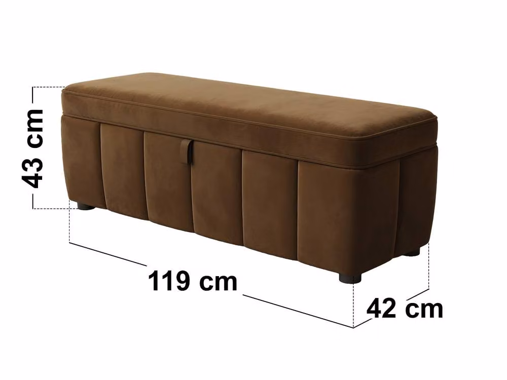 Solace+Co Emilie Upholstered Blanket Box in Brown – 4