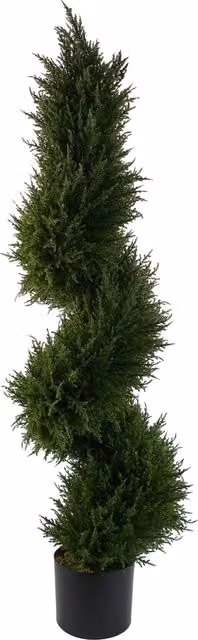 Green Spiral Cypress Artificial Topiary Tabletop Tree