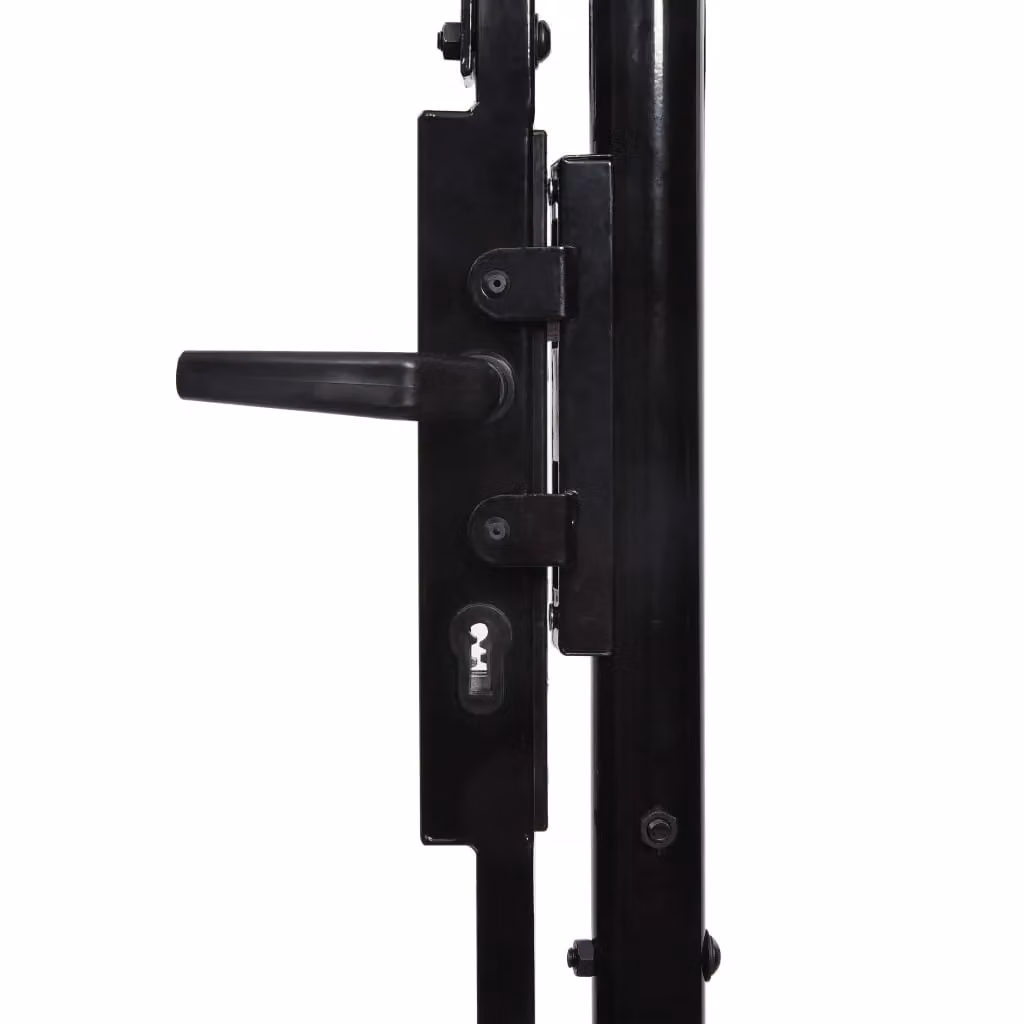 Berkfield Black Steel Double Swing Garden Gate, W: 400 cm, H: 150 cm – 2