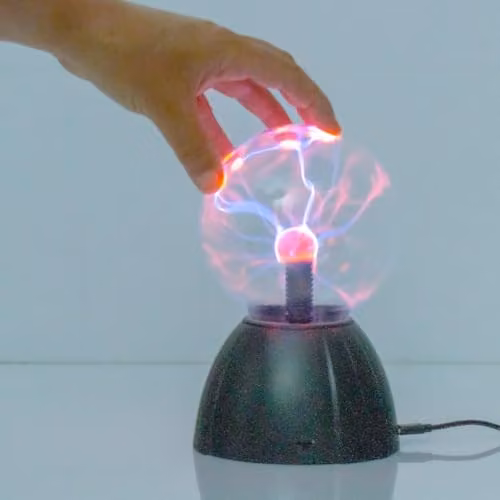 Global Gizmos 48929 5 Inch Mega Plasma Ball Night Light with Touch and Sound Activation, Multicoloured Lightning Display, USB Powered, Black – 8