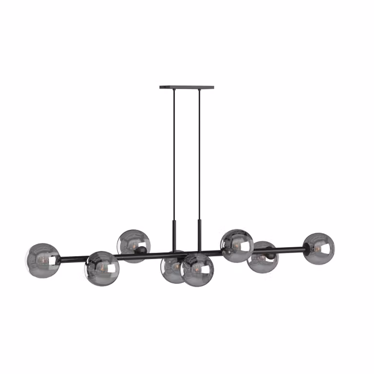 Dôme Deco IMURA Black Metal Dome Pendant Light with Transparent Glass