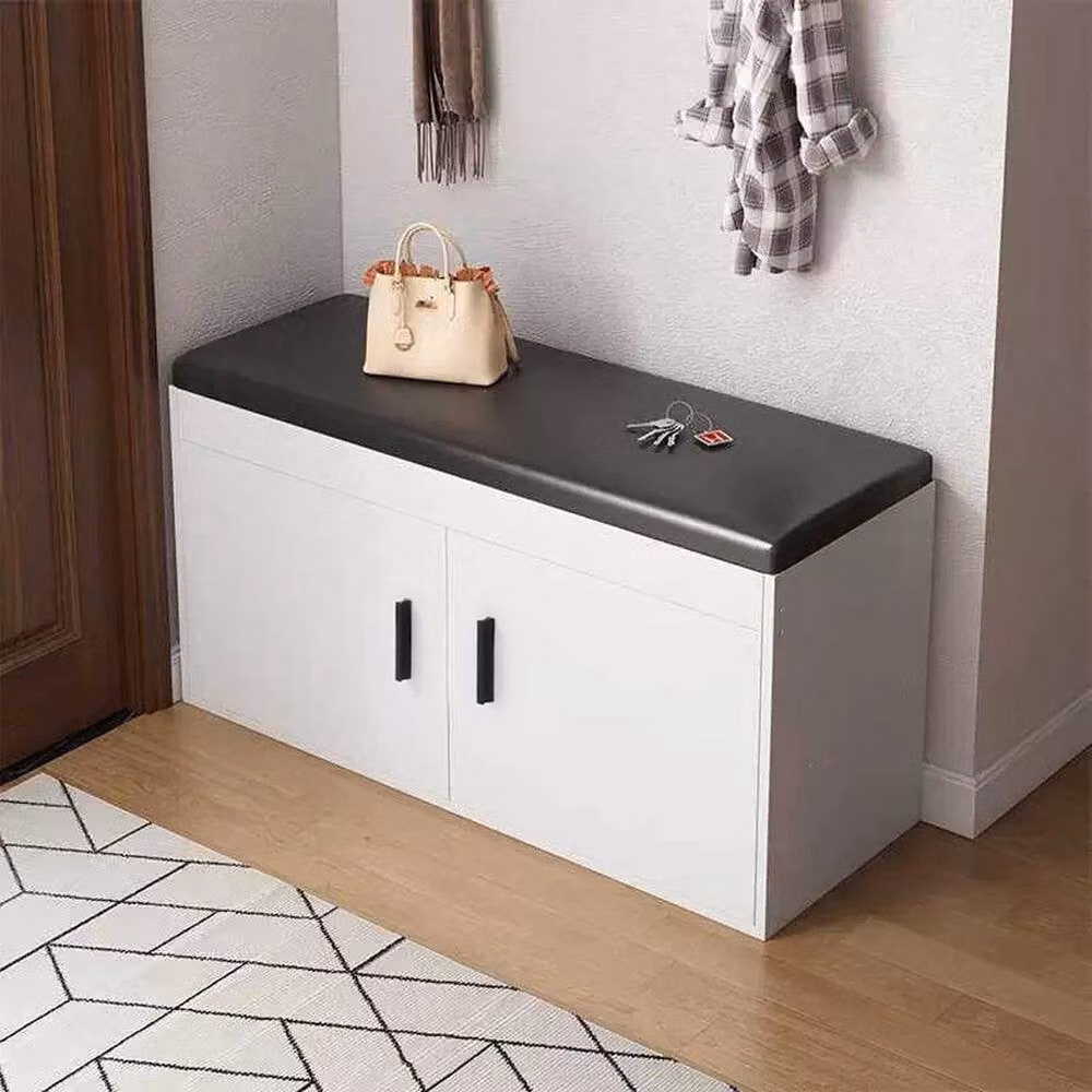 FORGEVIO Industrial Shoe Bench and Storage Organiser in Grey, White and Black – 3