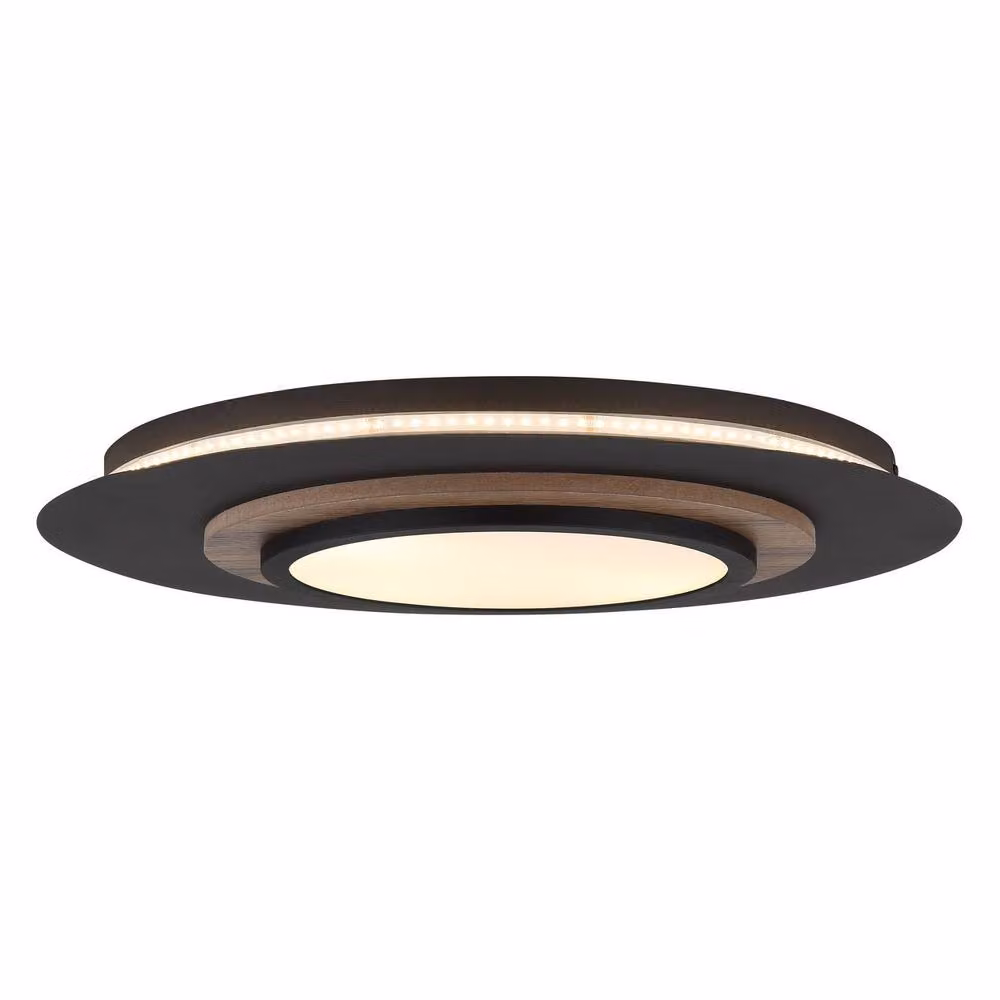 Netlighting Kory Semi Flush Ceiling Light in Matt Black with Warm White LED – 4