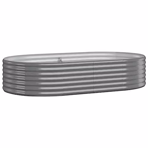 vidaXL Grey Steel Raised Garden Bed, W/D/H: 175 x 100 x 36 cm