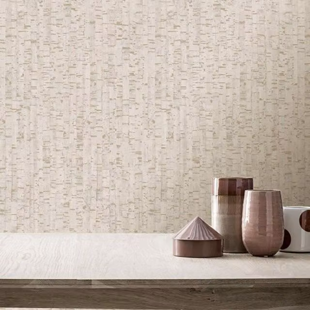 Rasch Montado Abstract Cork Effect Wallpaper in Beige, Gold and Grey