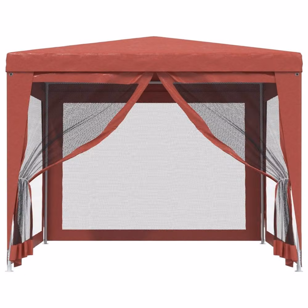 Berkfield Home Party Tent with 4 Mesh Sidewalls, Red, W: 3 m x D: 3 m x H: 3 m – 3