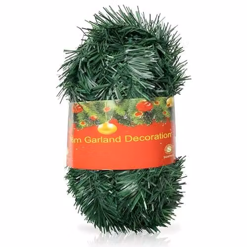 Shatchi 16m Alaskan Green Artificial Christmas Garland Foliage for Indoor and Outdoor Decoration – 1