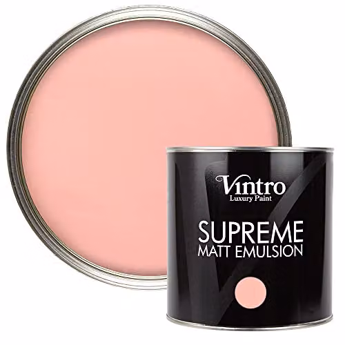 Vintro Luxury Matt Emulsion Multi Surface Paint in Salmon Pink Dancing Salmon, 2.5 L