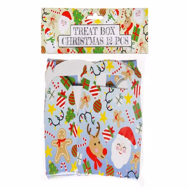 LG-Imports Pack of 12 White and Multicolour Paper Christmas Treat Boxes for Children