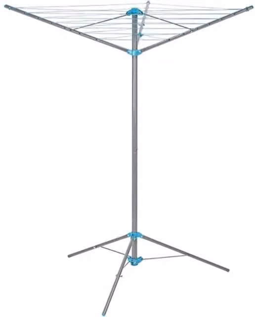 KORVIXA Portable Rotary Clothes Airer in Silver, W/D/H: 100 x 100 x 100 cm – 1