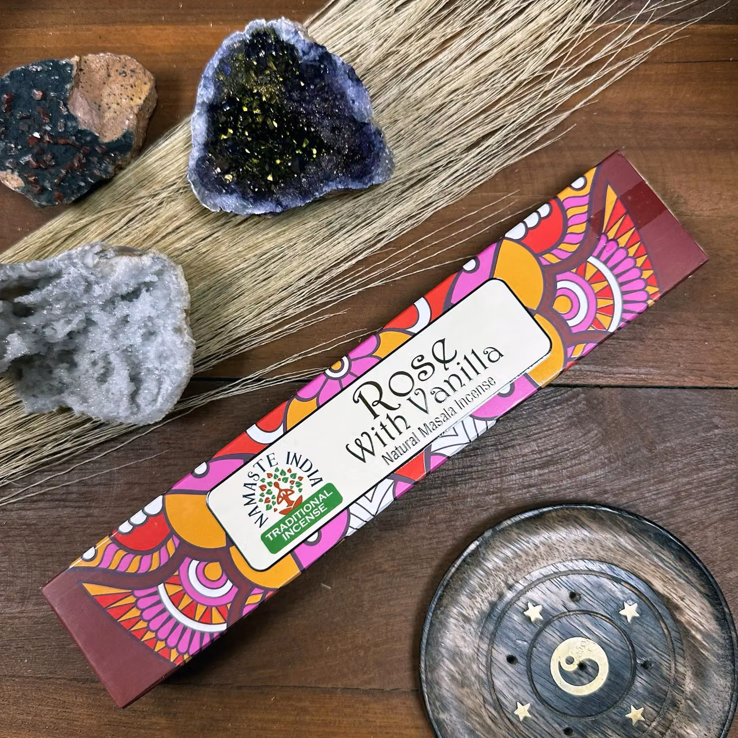 KDMD Namaste Mandala Masala Incense Sticks Rose with Vanilla in Brown – 2