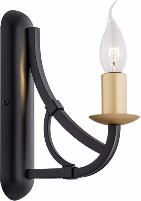 Netlighting Lorenzo Single Candle Wall Lamp in Black and Gold/Brass – 2
