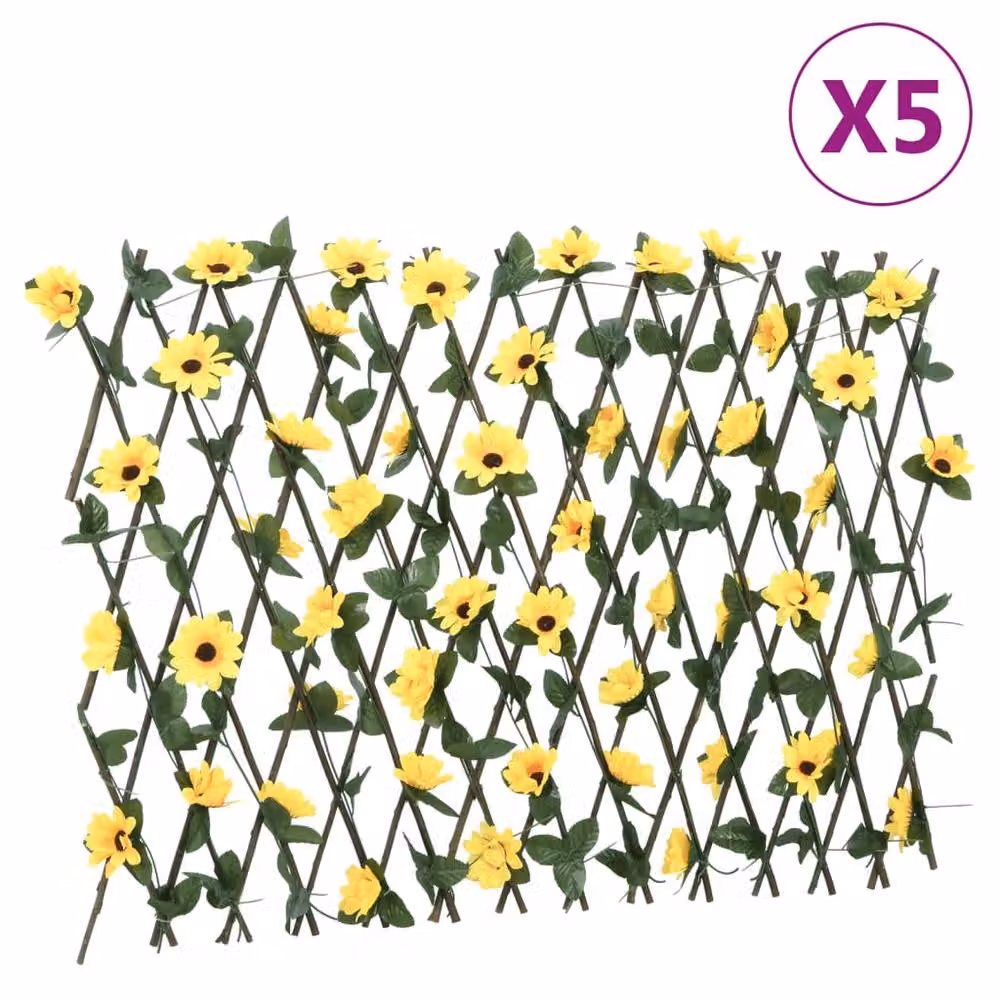 Berkfield Home Artificial Ivy Trellis Expandable 5 Piece Set in Yellow – 2