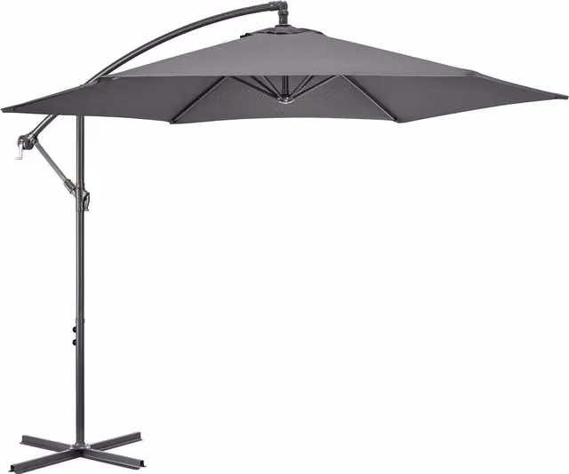 Christow Large Grey Cantilever Banana Parasol with UPF 30 Protection