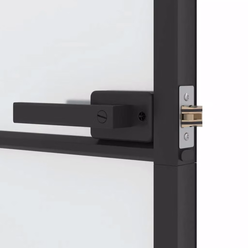 Berkfield Slim Modern Interior Door in Black with Tempered Glass and Aluminium, W: 102.5 cm, H: 201.5 cm – 3