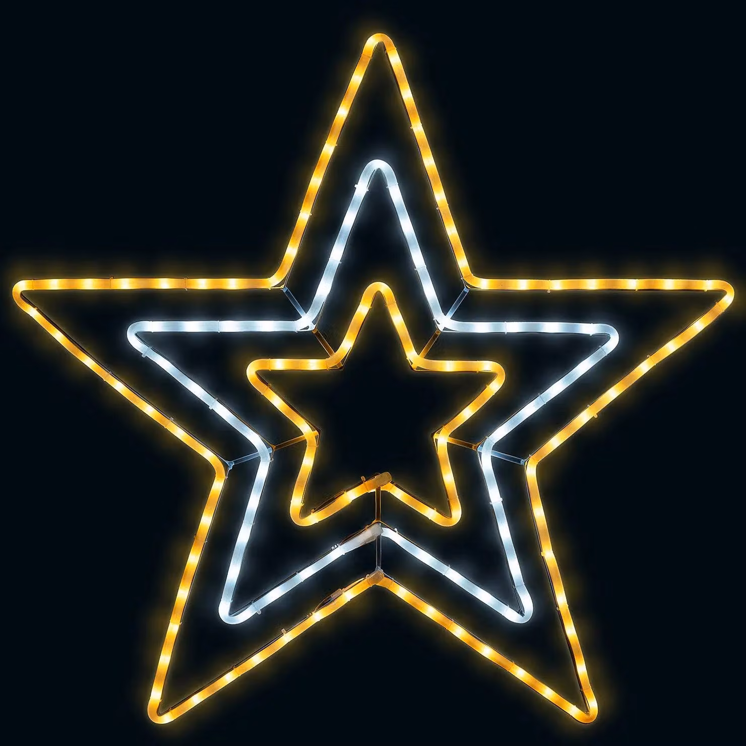 Christow Christmas Star Flashing LED Rope Light for Outdoor Wall Decoration, White, 65 cm – 2