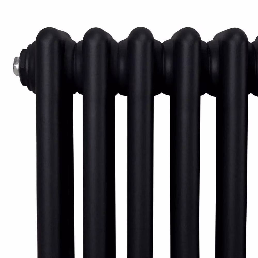Monstershop Traditional 3 Column Steel Radiator, Black, H: 150 cm, W: 20.2 cm, D: 10 cm – 2
