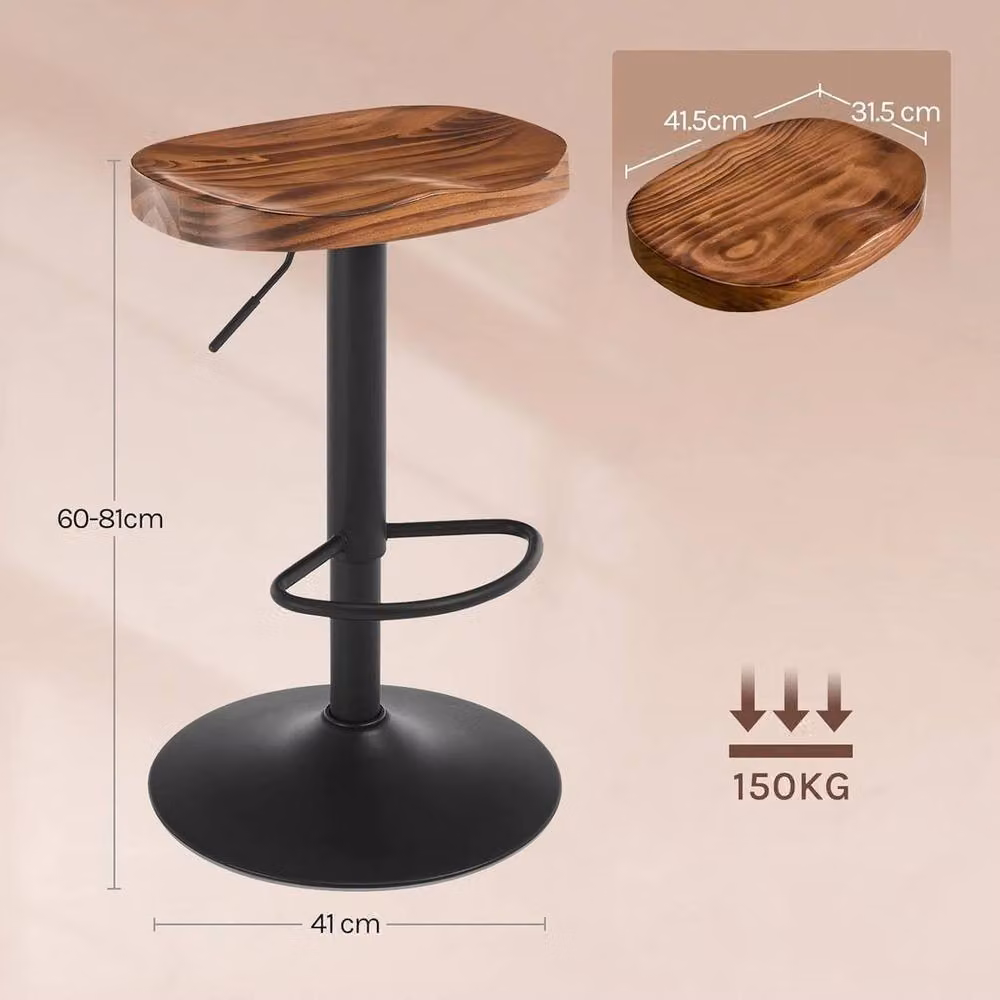 SPETLEK Swivel Bar Stool with Gas Lift in Vintage Brown – 2