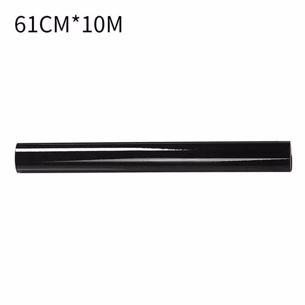 NESTLUNE Gloss Black Plain Vinyl Film Wrap with Sticky Back – 2