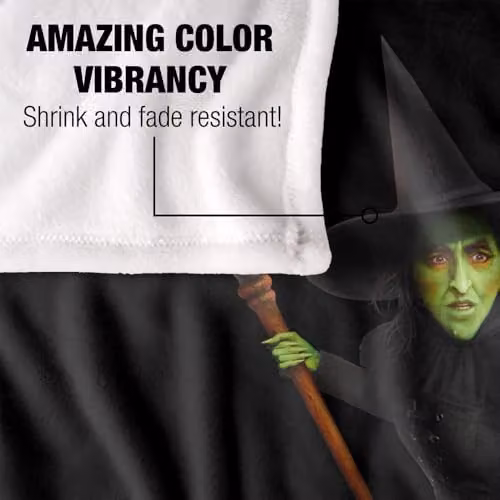 LOGOVISION The Wizard of Oz Witch Silky Touch Super Soft Fleece Throw Blanket, Multicolour, W: 127 cm x L: 152.4 cm – 3