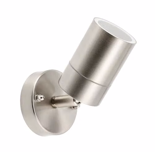 CGC Lighting Alesha Adjustable Stainless Steel Outdoor Wall Spotlight in Silver