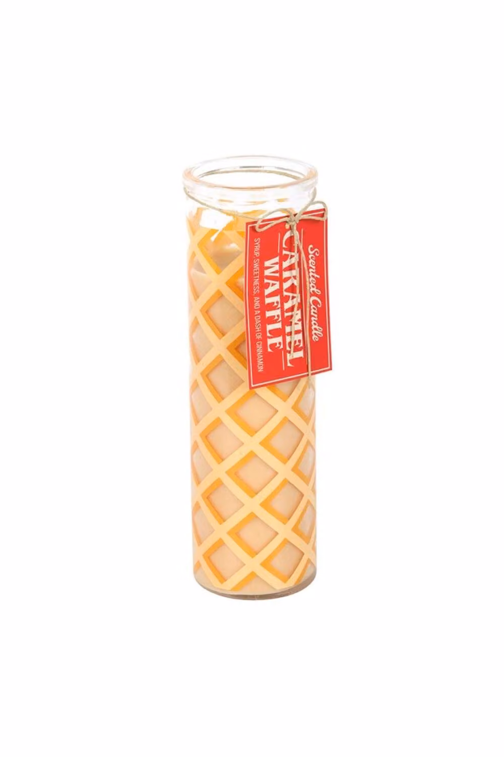 KDMD Caramel Waffle Scented Taper Candle, Yellow, 55h Burn Time – 2