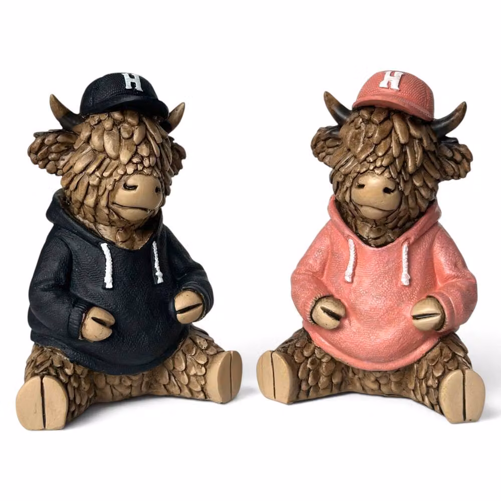 Animal Crackers Hughie Highland Cow Collectable Figurine in Brown and Grey, H: 11.5 cm x W: 7.5 cm x D: 7.5 cm – 3