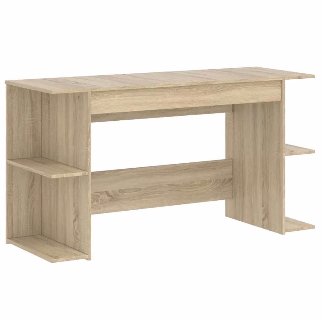 Berkfield Sonoma Oak Writing Desk in Brown, W/D/H: 140 x 50 x 75 cm – 2