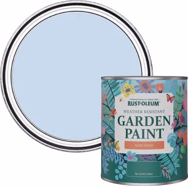 Rust-Oleum Water-Based Garden Paint in Blue Sky Satin Finish, 0.75 l
