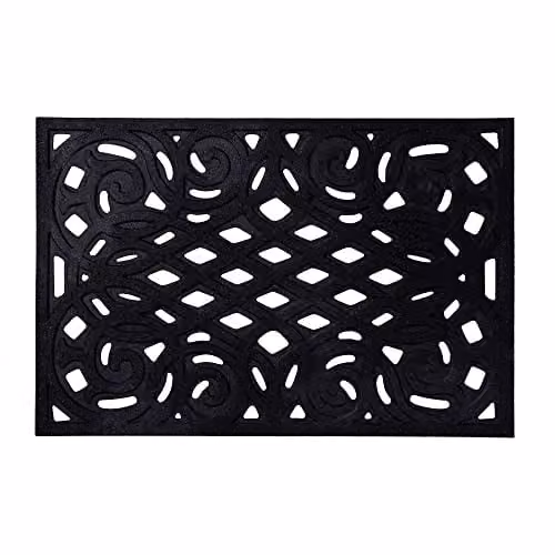 Nicoman Heavy Duty Rubber Outdoor Doormat, Black, W: 75 cm, D: 44 cm