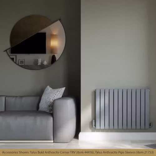 Typhoon Anthracite Flat Tube Horizontal Designer Radiator in Enamelled Steel, W: 81.6 cm, H: 60 cm – 3