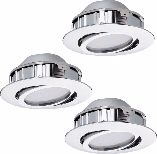 Loops 3 Pack Chrome Recessed LED Flush Ceiling Downlights 6W