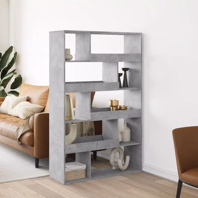 Berkfield Home Concrete Grey Room Divider in Engineered Wood W/D/H: 100 x 33 x 156.5 cm